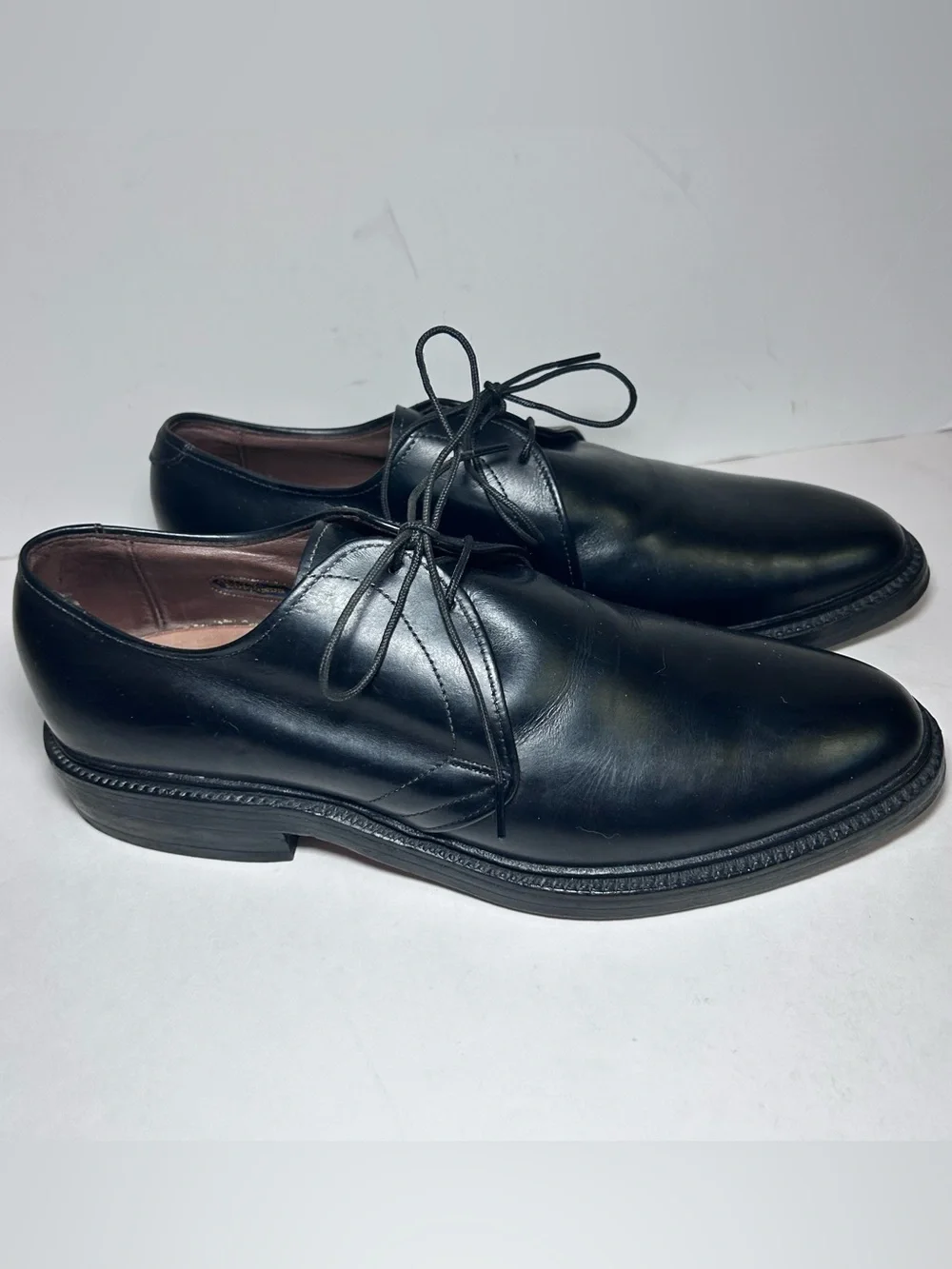 Allan Edmonds Jodox Plain Toe Derby Black Leather Dress Shoes Men’s 7.5 C
